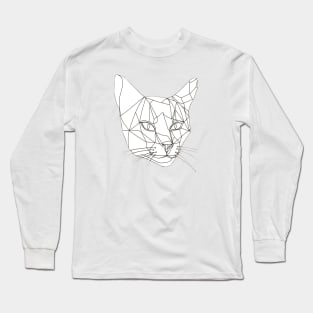 Single Line Cat Face Long Sleeve T-Shirt